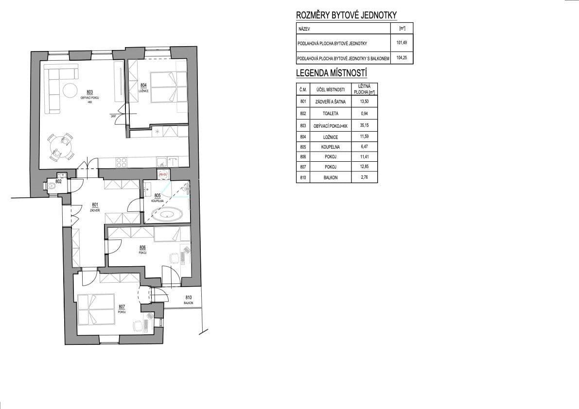 3 bedroom with open-plan kitchen flat for sale, 115 m², Grohova, Brno, Jihomoravský Region 3 bedroom with open-plan kitchen flat for sale, 115 m², Grohova, Brno, Jihomoravský Region