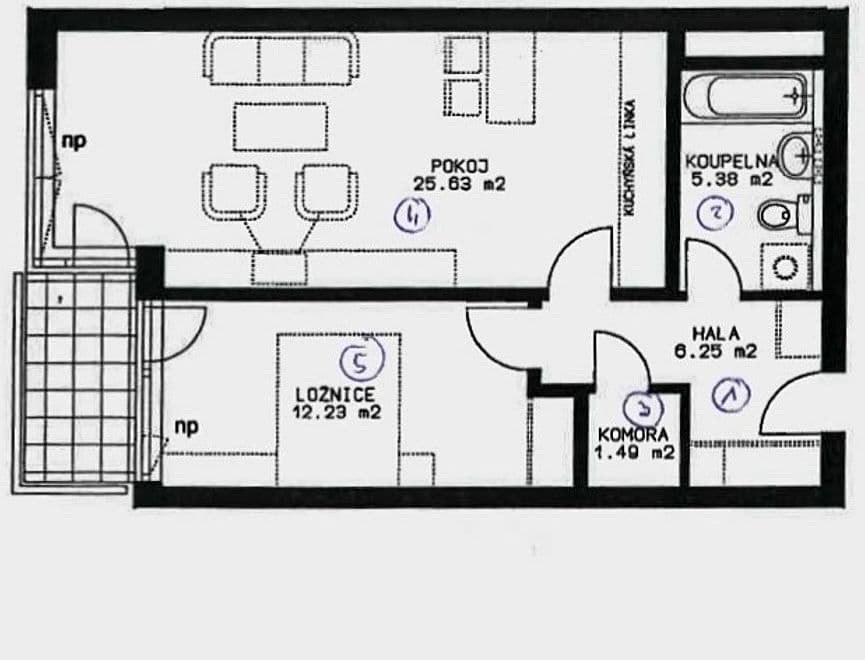 1 bedroom with open-plan kitchen flat for sale, 54 m², Zakšínská, Prague, Prague 1 bedroom with open-plan kitchen flat for sale, 54 m², Zakšínská, Prague, Prague