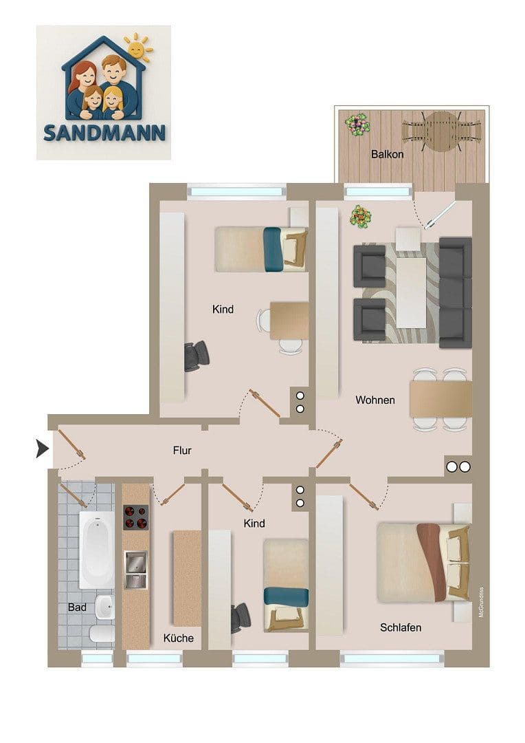 4 bedroom flat to rent, 75 m², Seligenstädter Straße 12, Gera - Aga, Thuringia 4 bedroom flat to rent, 75 m², Seligenstädter Straße 12, Gera - Aga, Thuringia
