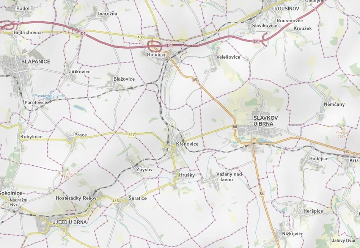 plot for sale, 1,276 m², Křenovice, Jihomoravský Region plot for sale, 1,276 m², Křenovice, Jihomoravský Region