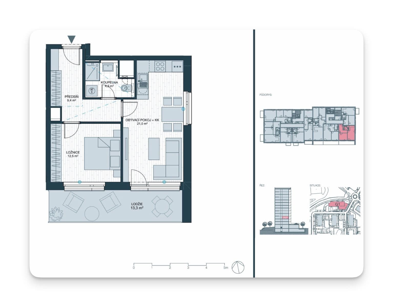 1 bedroom with open-plan kitchen flat to rent, 64 m², Waltariho, Prague, Prague 1 bedroom with open-plan kitchen flat to rent, 64 m², Waltariho, Prague, Prague