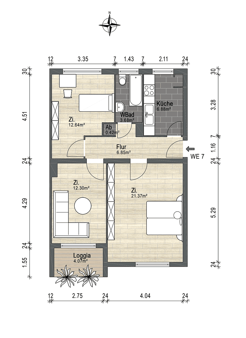 3 bedroom flat to rent, 67 m², Hischestraße 5, Hanover, Lower Saxony 3 bedroom flat to rent, 67 m², Hischestraße 5, Hanover, Lower Saxony