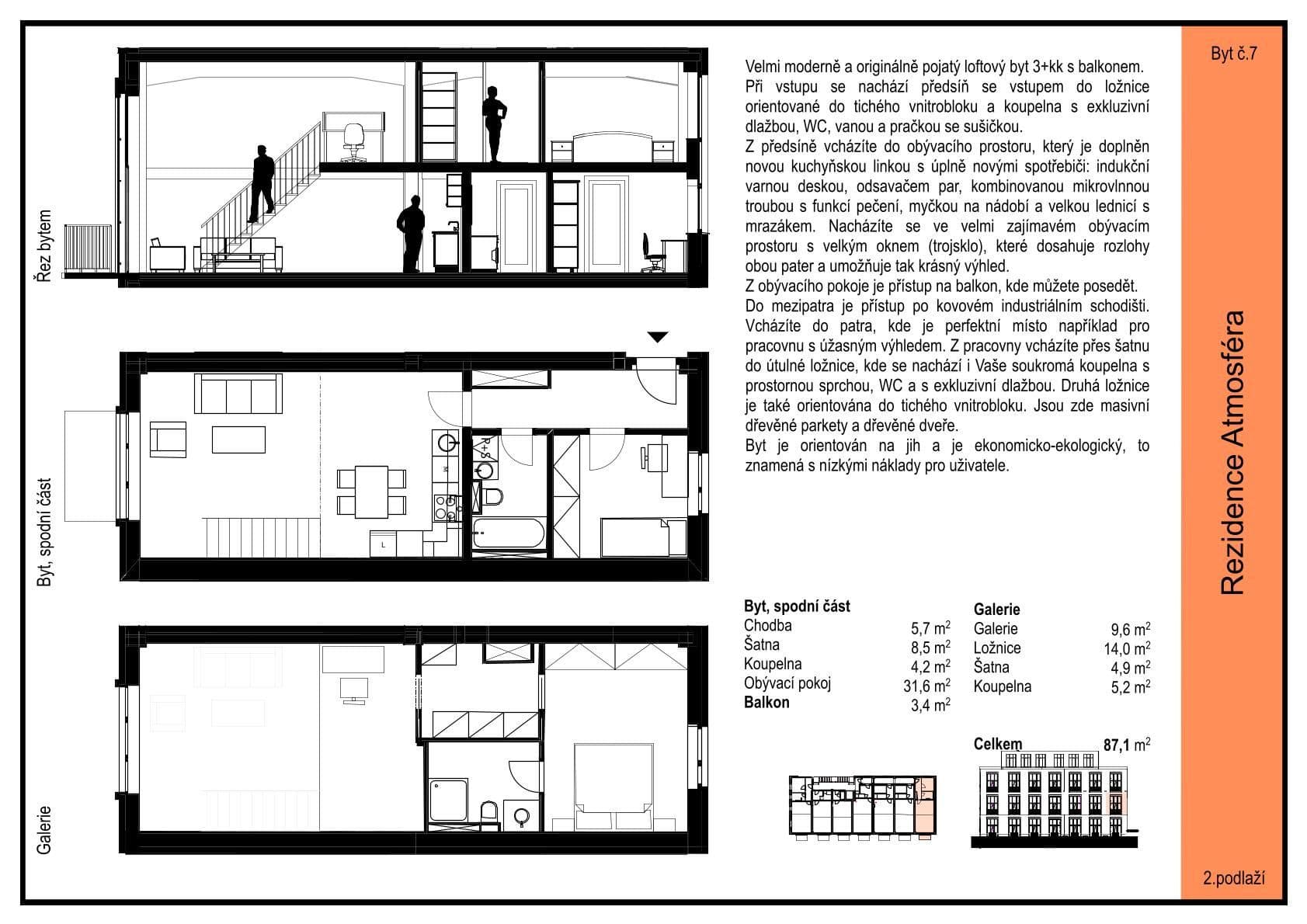 2 bedroom with open-plan kitchen flat to rent, 84 m², Ambrožova, Prague, Prague 2 bedroom with open-plan kitchen flat to rent, 84 m², Ambrožova, Prague, Prague