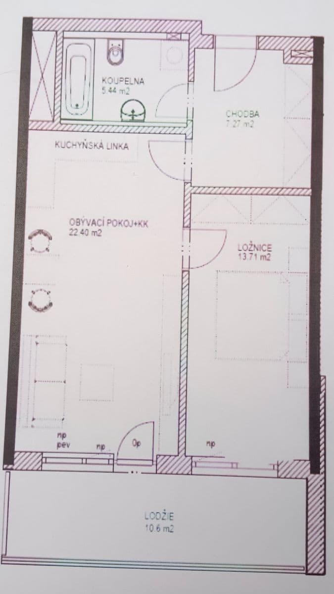 1 bedroom with open-plan kitchen flat to rent, 60 m², Svitákova, Prague, Prague 1 bedroom with open-plan kitchen flat to rent, 60 m², Svitákova, Prague, Prague