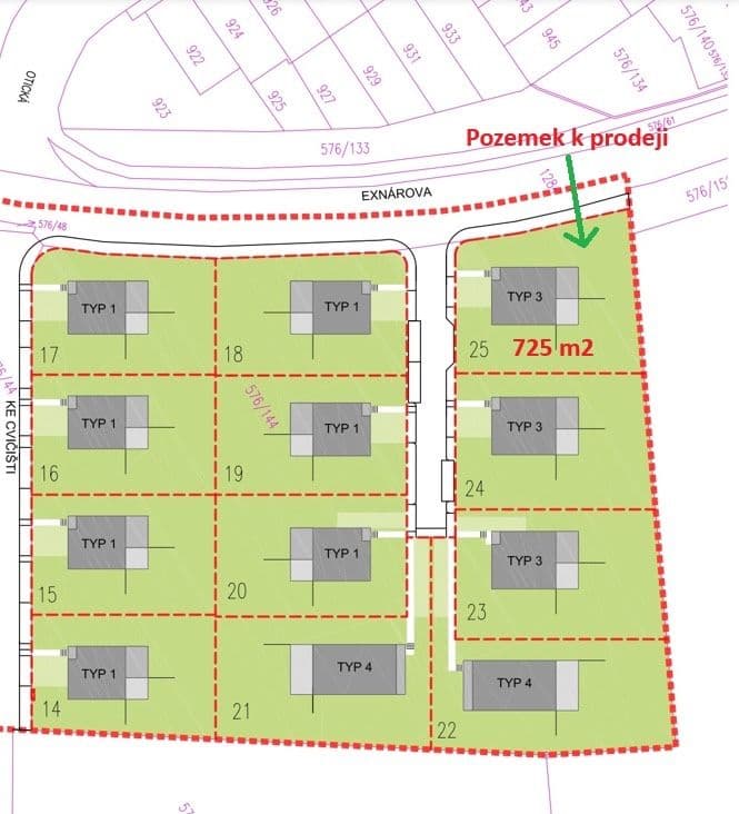 plot for sale, 725 m², Exnárova, Prague, Prague plot for sale, 725 m², Exnárova, Prague, Prague