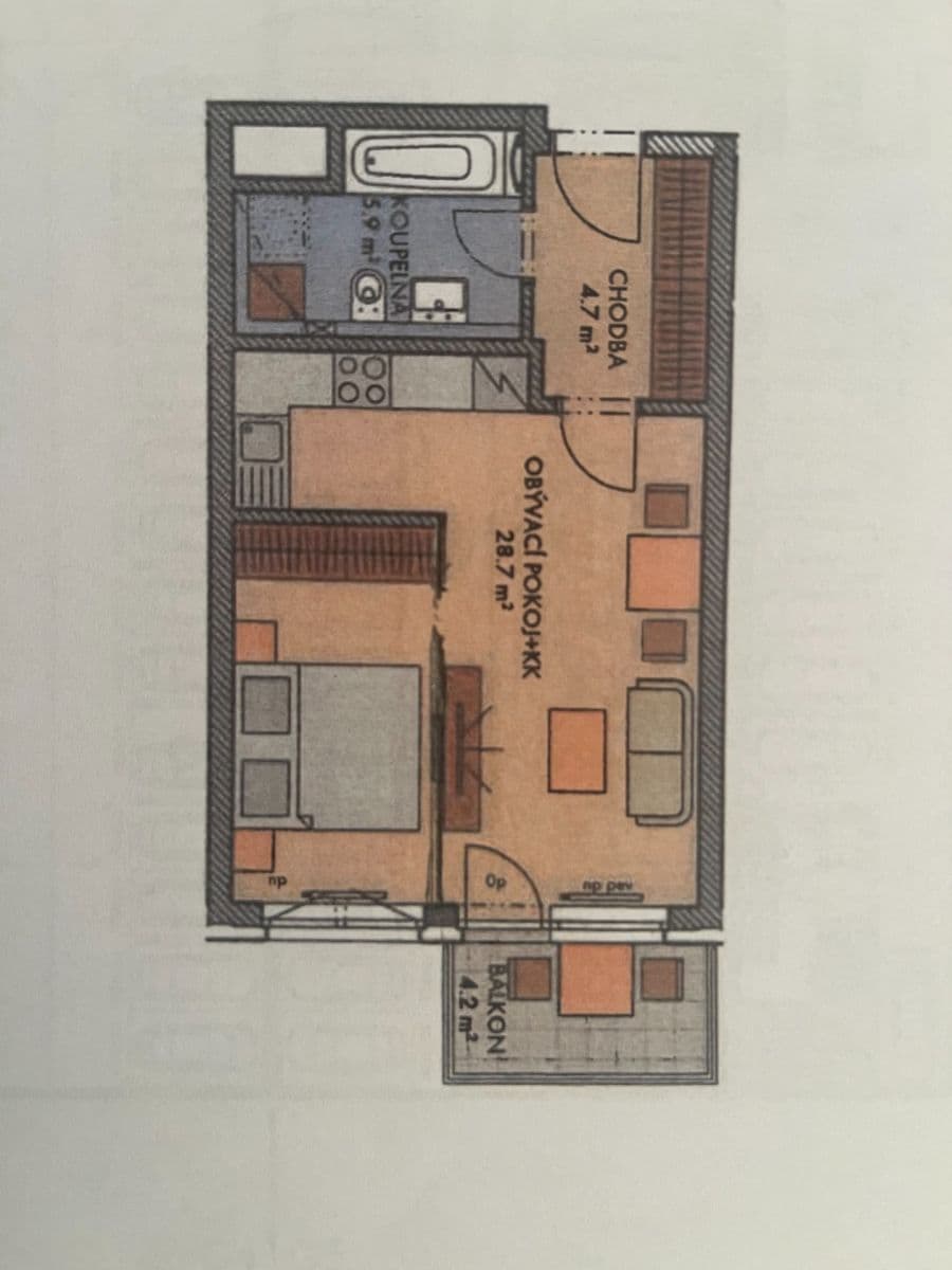 1 bedroom with open-plan kitchen flat to rent, 45 m², Honzíkova, Prague, Prague 1 bedroom with open-plan kitchen flat to rent, 45 m², Honzíkova, Prague, Prague
