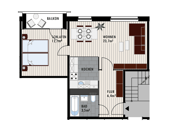 2 bedroom flat to rent, 48 m², Rigaer Strasse 1, Halle (Saale), Saxony-Anhalt 2 bedroom flat to rent, 48 m², Rigaer Strasse 1, Halle (Saale), Saxony-Anhalt