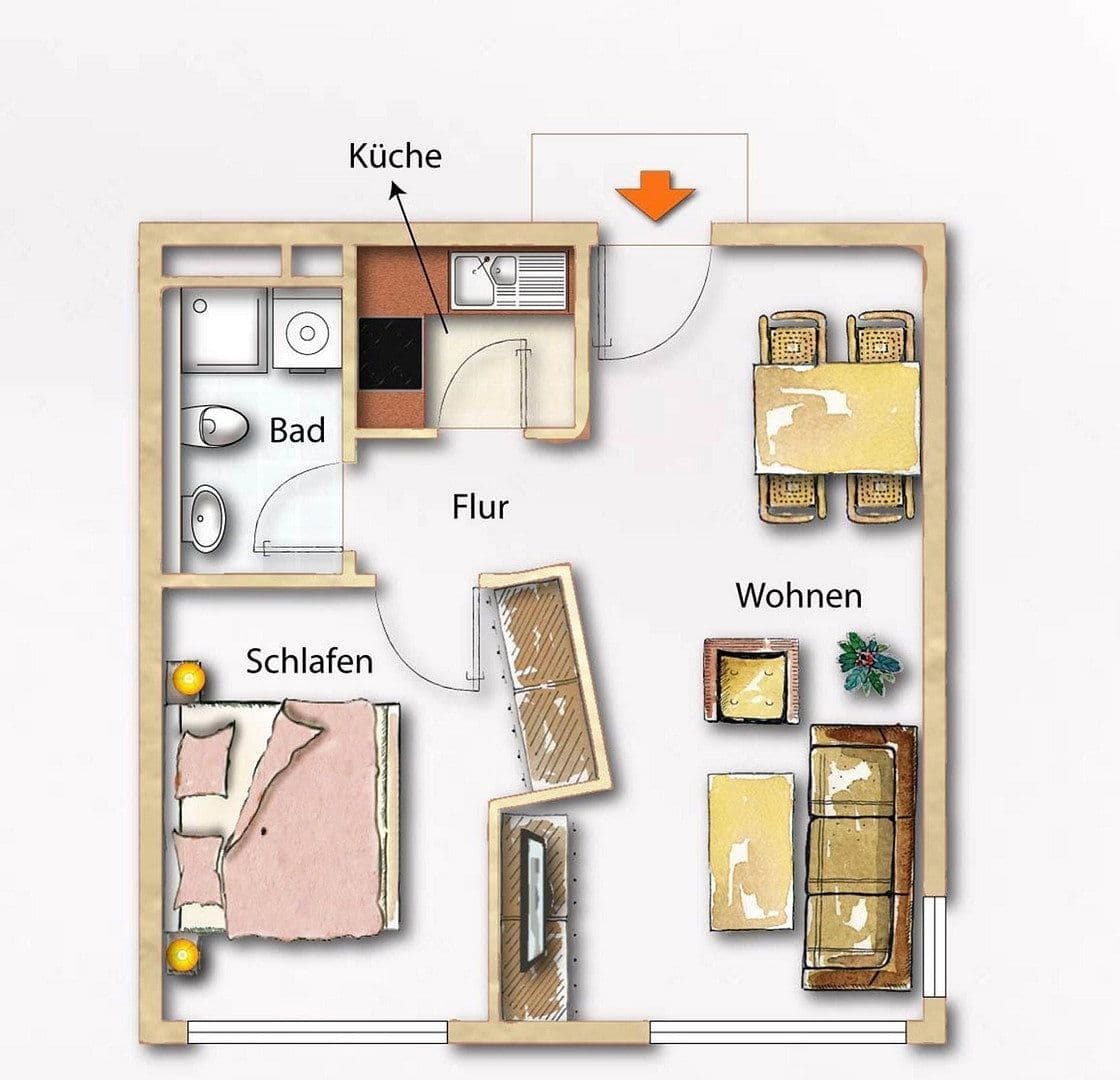 2 bedroom flat to rent, 42 m², Wiener Straße 132, Dresden, Saxony 2 bedroom flat to rent, 42 m², Wiener Straße 132, Dresden, Saxony