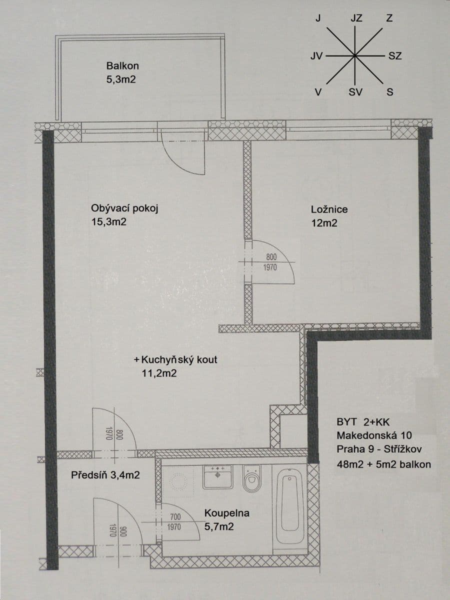 1 bedroom with open-plan kitchen flat for sale, 48 m², Makedonská, Prague, Prague 1 bedroom with open-plan kitchen flat for sale, 48 m², Makedonská, Prague, Prague