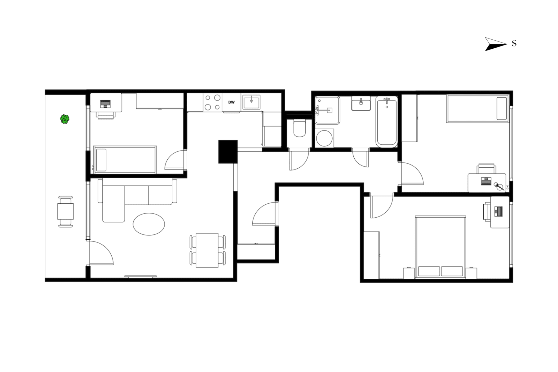 3 bedroom with open-plan kitchen flat for sale, 76 m², Poznaňská, Prague, Prague 3 bedroom with open-plan kitchen flat for sale, 76 m², Poznaňská, Prague, Prague