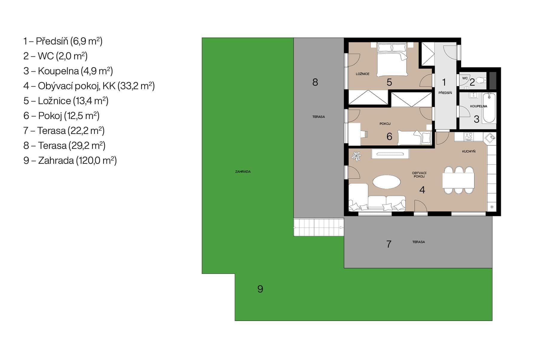 2 bedroom with open-plan kitchen flat for sale, 76 m², K Beranovu, Prague, Prague 2 bedroom with open-plan kitchen flat for sale, 76 m², K Beranovu, Prague, Prague