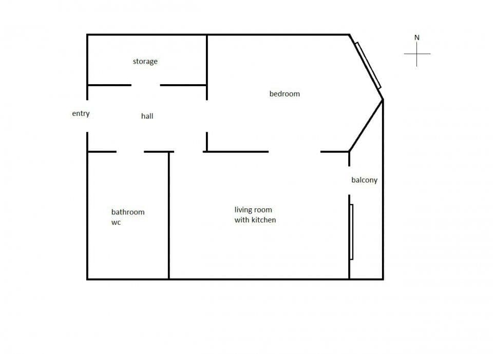 1 bedroom with open-plan kitchen flat to rent, 53 m², Makedonská, Prague, Prague 1 bedroom with open-plan kitchen flat to rent, 53 m², Makedonská, Prague, Prague