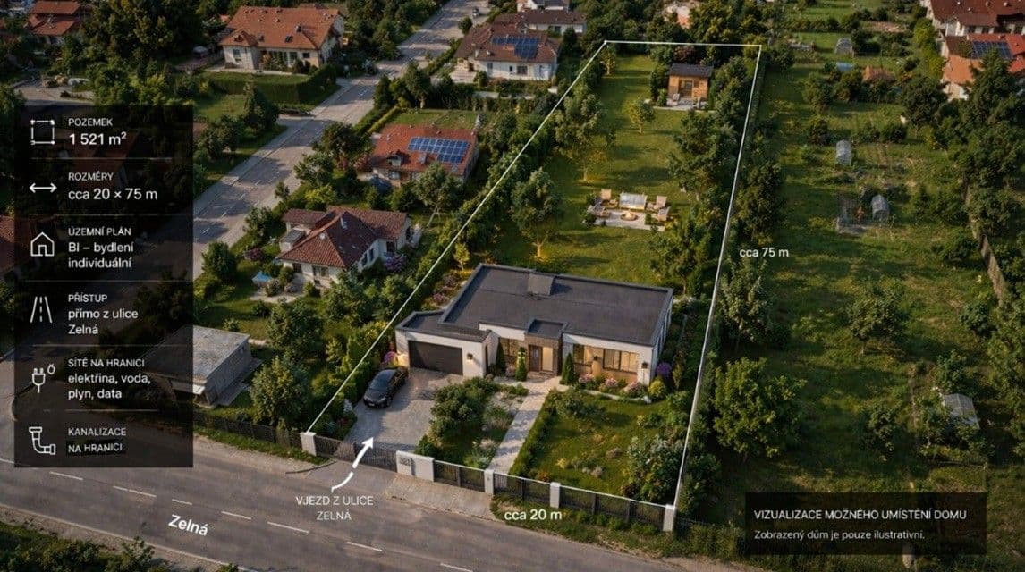 plot for sale, 1,521 m², Brno, Jihomoravský Region plot for sale, 1,521 m², Brno, Jihomoravský Region
