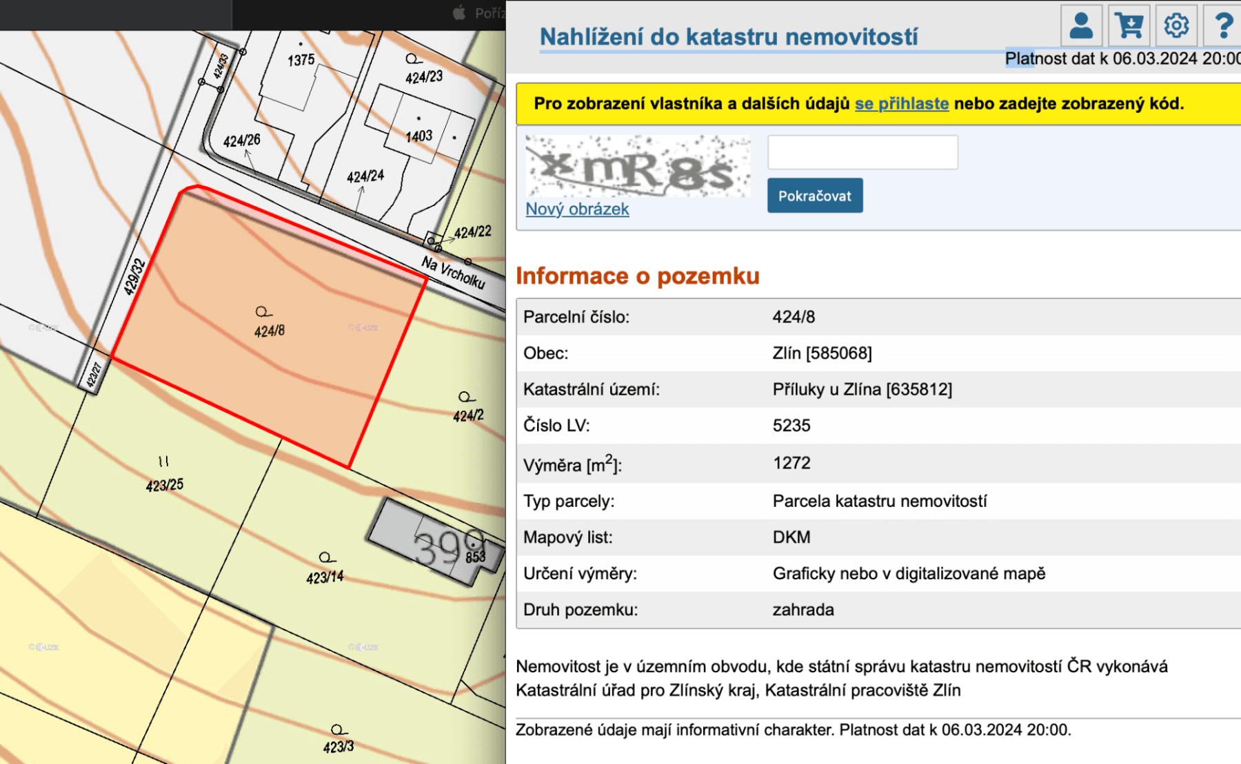 plot for sale, 1,272 m², Dřevnická, Zlín, Zlínský Region plot for sale, 1,272 m², Dřevnická, Zlín, Zlínský Region