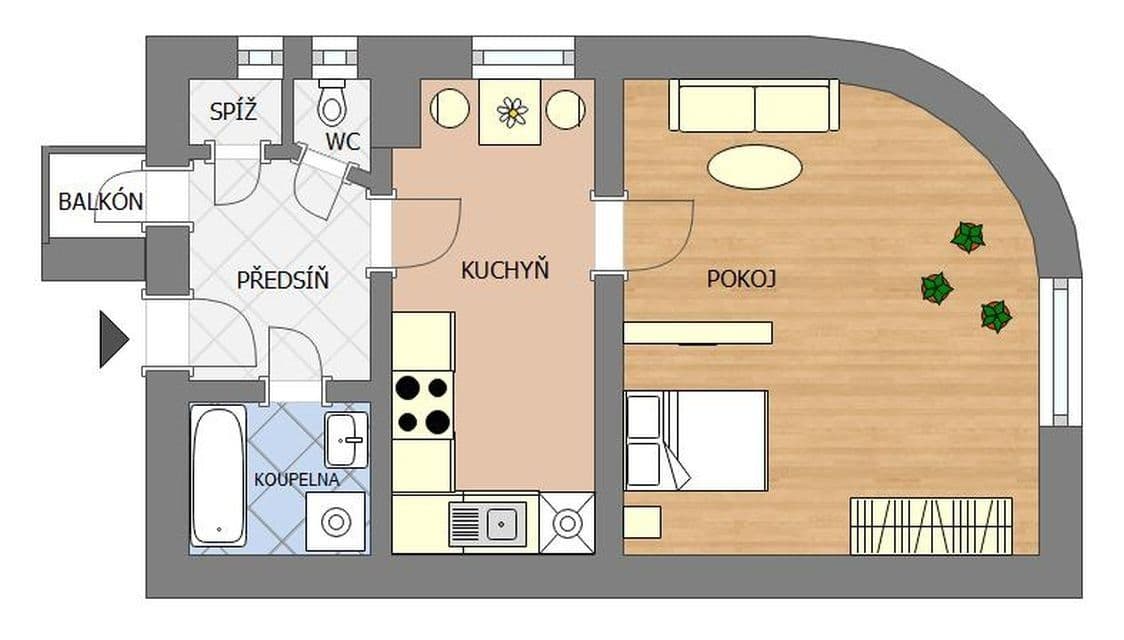 1 bedroom flat to rent, 44 m², Jarošova, Znojmo, Jihomoravský Region 1 bedroom flat to rent, 44 m², Jarošova, Znojmo, Jihomoravský Region