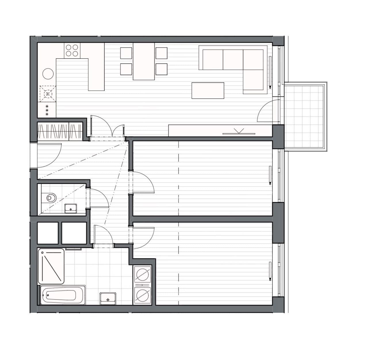 2 bedroom with open-plan kitchen flat to rent, 86 m², Střídavá, Prague, Prague 2 bedroom with open-plan kitchen flat to rent, 86 m², Střídavá, Prague, Prague
