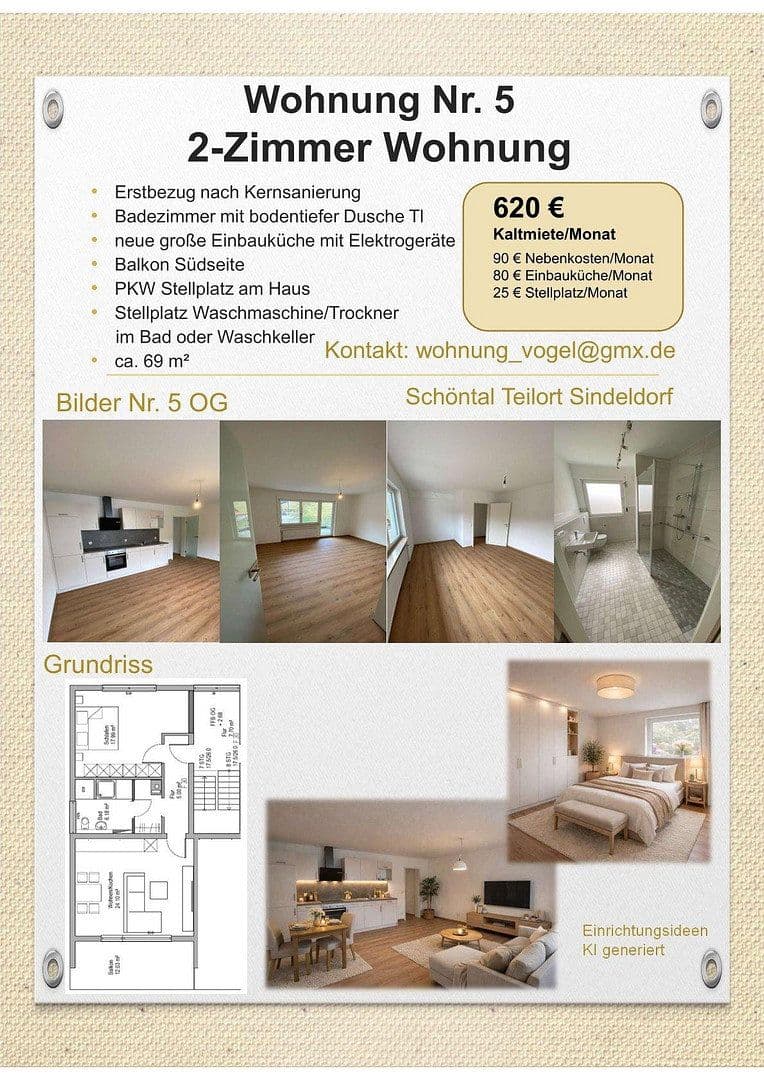 2 bedroom flat to rent, 69 m², Schöntal, Baden-Württemberg 2 bedroom flat to rent, 69 m², Schöntal, Baden-Württemberg