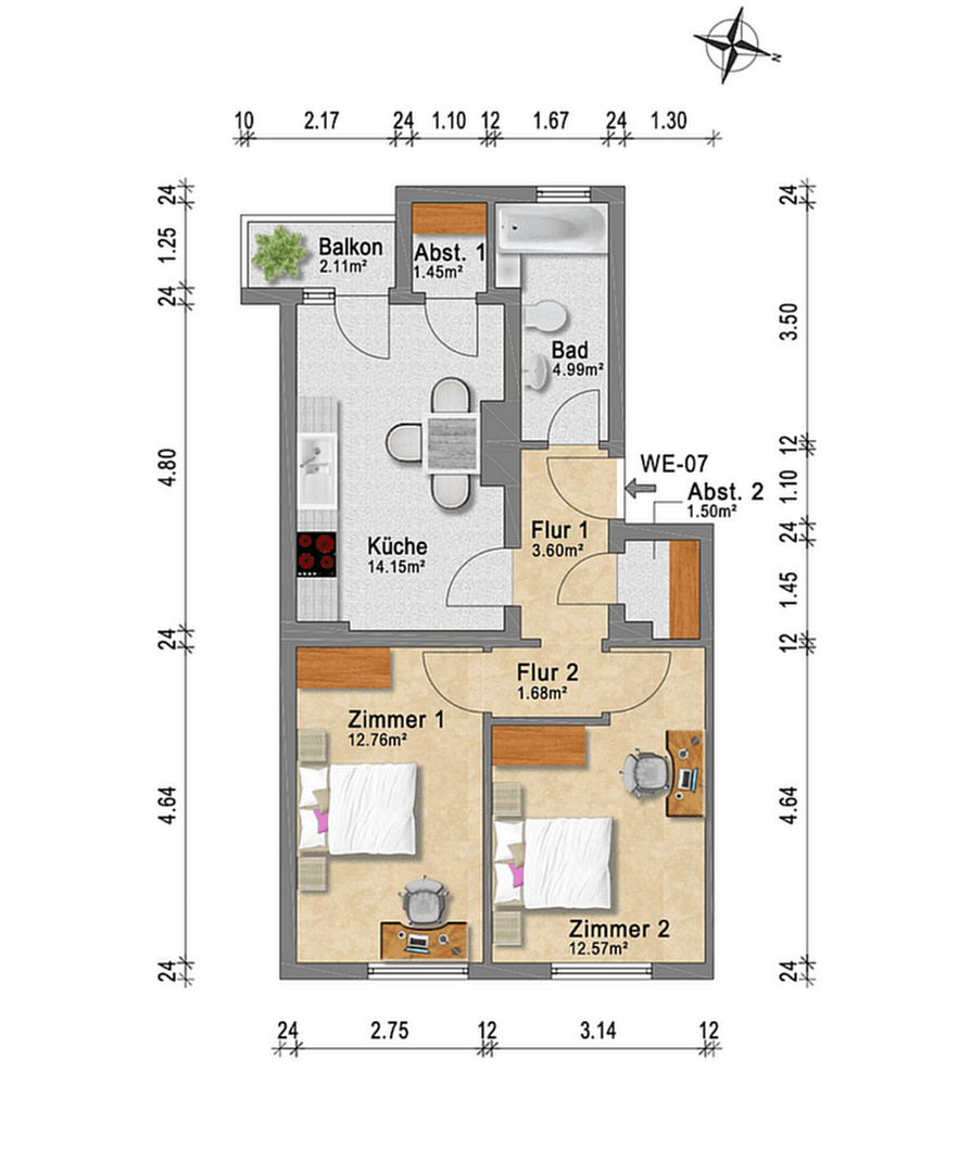 2 bedroom flat to rent, 54 m², Helmutstraße 2, Düsseldorf, North Rhine-Westphalia 2 bedroom flat to rent, 54 m², Helmutstraße 2, Düsseldorf, North Rhine-Westphalia