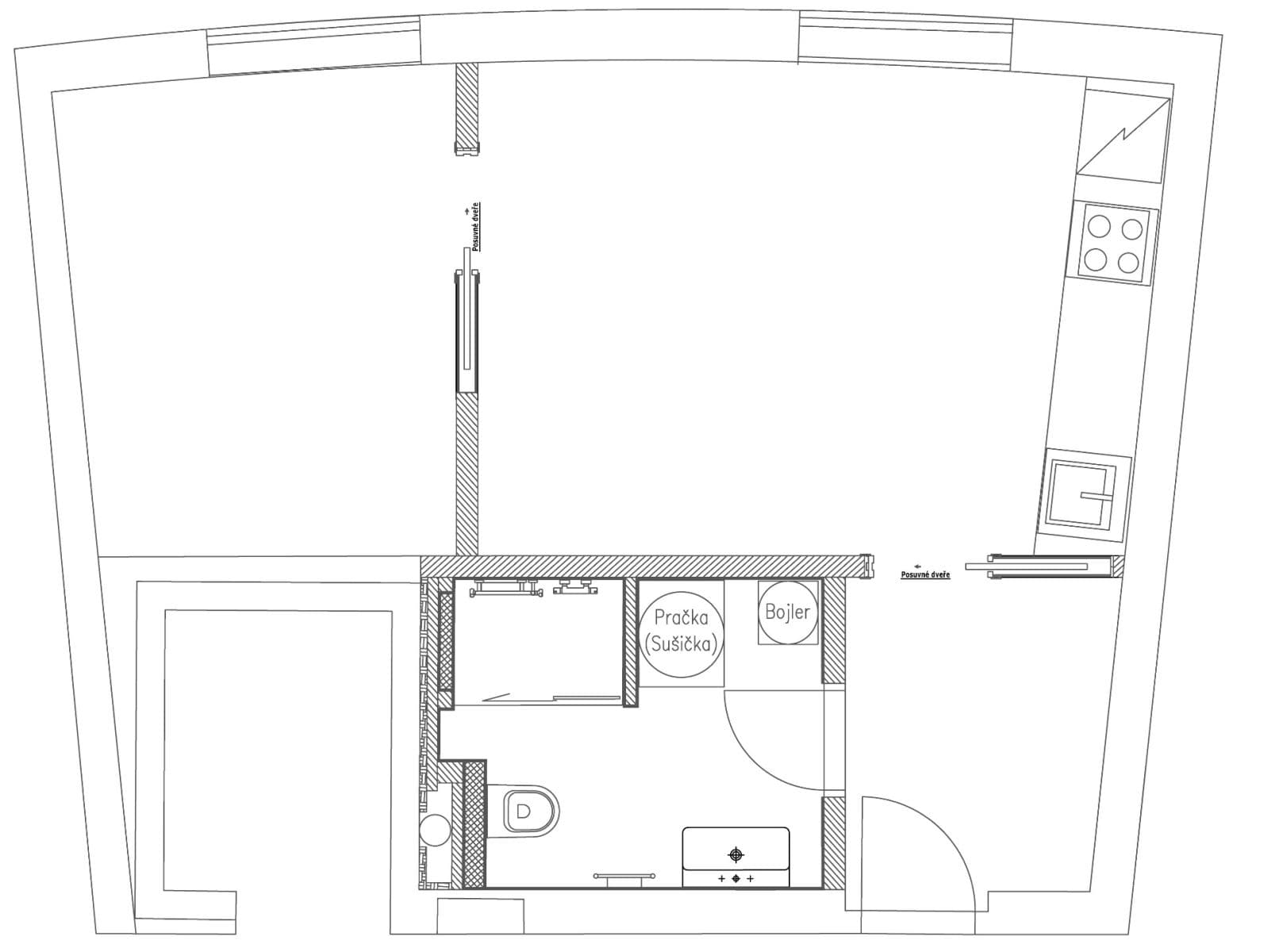 1 bedroom with open-plan kitchen flat to rent, 37 m², U Kříže, Prague, Prague 1 bedroom with open-plan kitchen flat to rent, 37 m², U Kříže, Prague, Prague