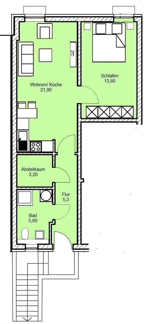 2 bedroom flat to rent, 50 m², Kelsterbach, Hesse 2 bedroom flat to rent, 50 m², Kelsterbach, Hesse