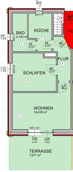 2 bedroom flat to rent, 46 m², Schulstrasse 30A, Norden, Lower Saxony 2 bedroom flat to rent, 46 m², Schulstrasse 30A, Norden, Lower Saxony
