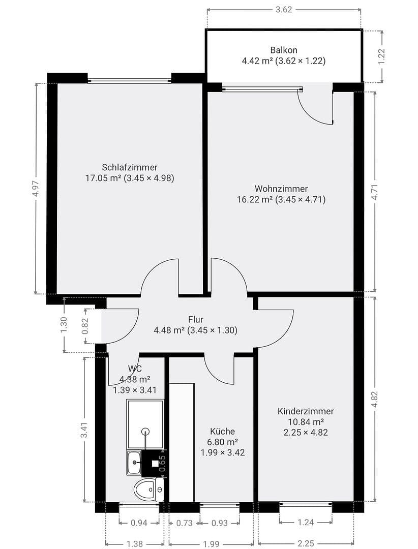 3 bedroom flat to rent, 60 m², Hans-Beimler-Str. 25, Greifswald, Mecklenburg-Vorpommern 3 bedroom flat to rent, 60 m², Hans-Beimler-Str. 25, Greifswald, Mecklenburg-Vorpommern