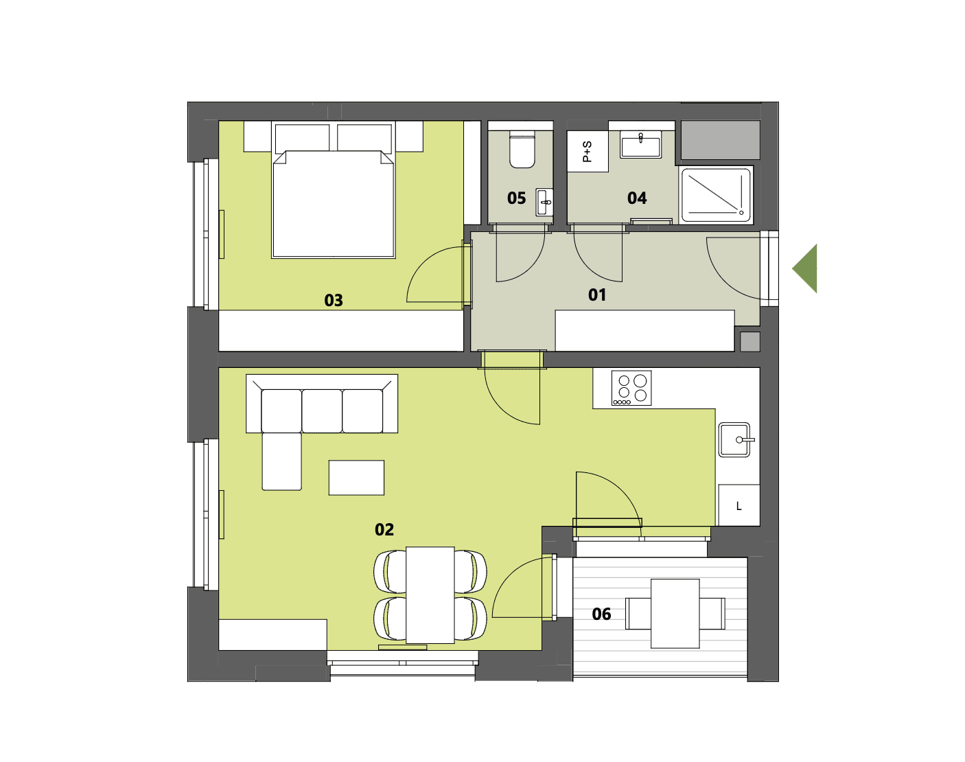 1 bedroom with open-plan kitchen flat to rent, 56 m², Na Palouku, Prague, Prague 1 bedroom with open-plan kitchen flat to rent, 56 m², Na Palouku, Prague, Prague