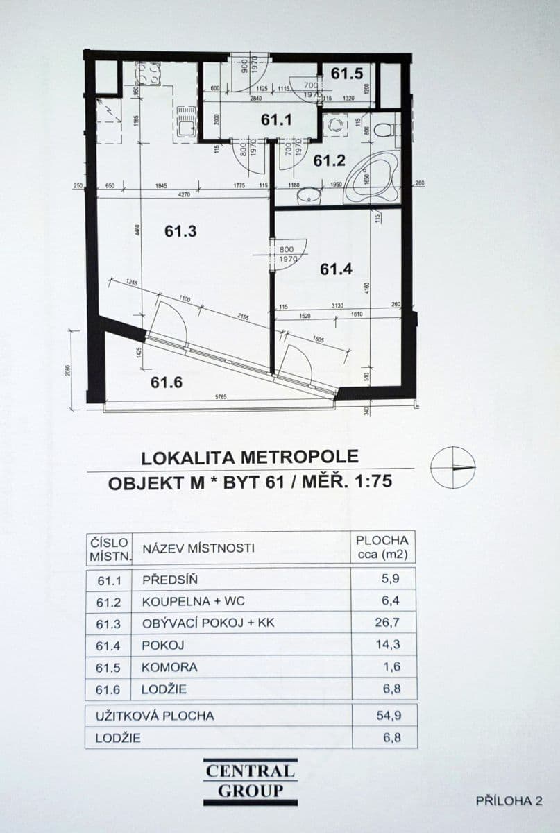 1 bedroom with open-plan kitchen flat for sale, 55 m², Tulešická, Prague, Prague 1 bedroom with open-plan kitchen flat for sale, 55 m², Tulešická, Prague, Prague