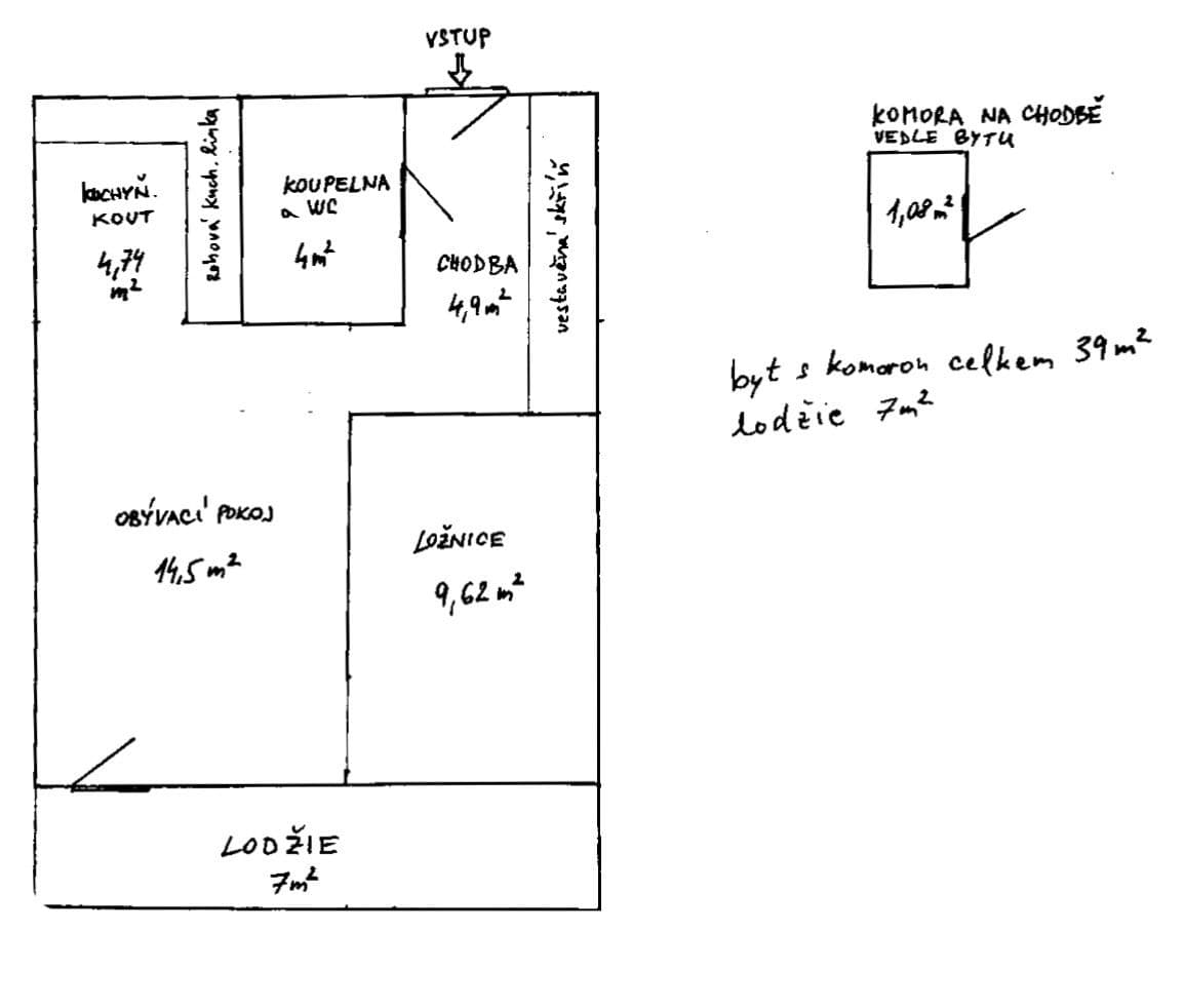 1 bedroom with open-plan kitchen flat to rent, 39 m², Mirovická, Prague, Prague 1 bedroom with open-plan kitchen flat to rent, 39 m², Mirovická, Prague, Prague