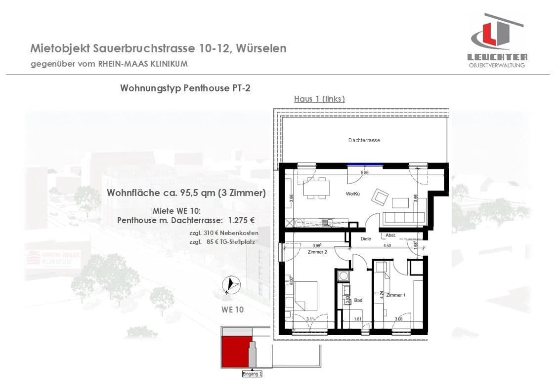 3 bedroom flat to rent, 96 m², Sauerbruchstraße 10-12, Würselen, North Rhine-Westphalia 3 bedroom flat to rent, 96 m², Sauerbruchstraße 10-12, Würselen, North Rhine-Westphalia