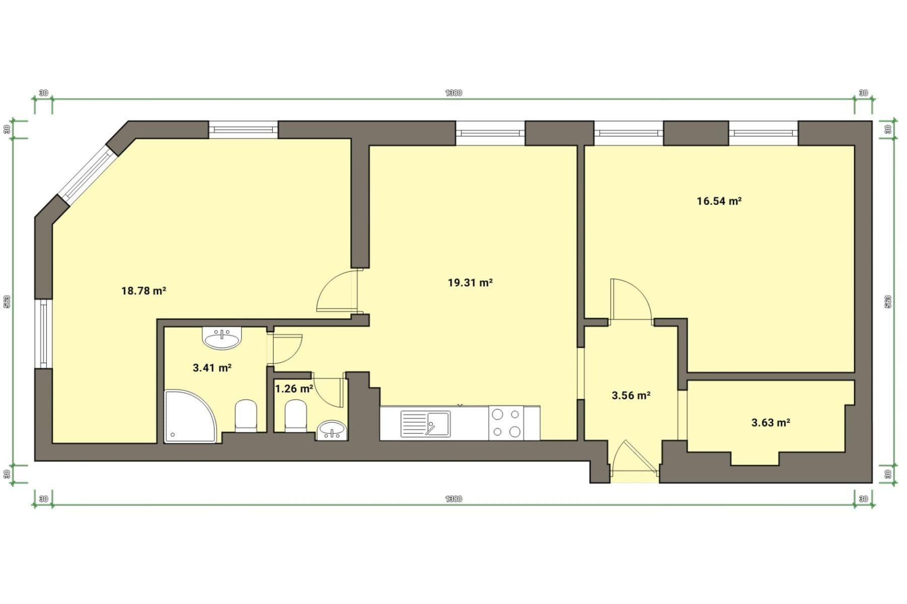 2 bedroom with open-plan kitchen flat for sale, 68 m², Jungmannova, Jablonec nad Nisou, Liberecký Region 2 bedroom with open-plan kitchen flat for sale, 68 m², Jungmannova, Jablonec nad Nisou, Liberecký Region