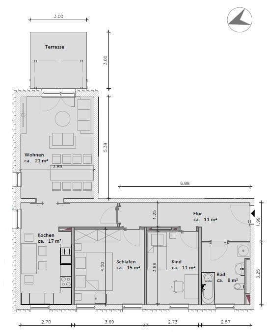 3 bedroom flat to rent, 87 m², Berlin, Berlin 3 bedroom flat to rent, 87 m², Berlin, Berlin