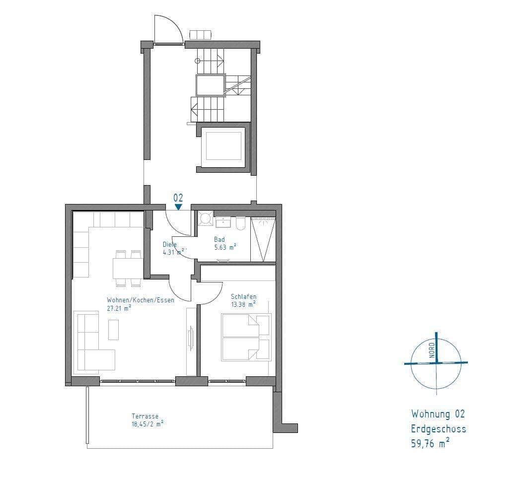 2 bedroom flat to rent, 61 m², Augsburg, Bavaria 2 bedroom flat to rent, 61 m², Augsburg, Bavaria