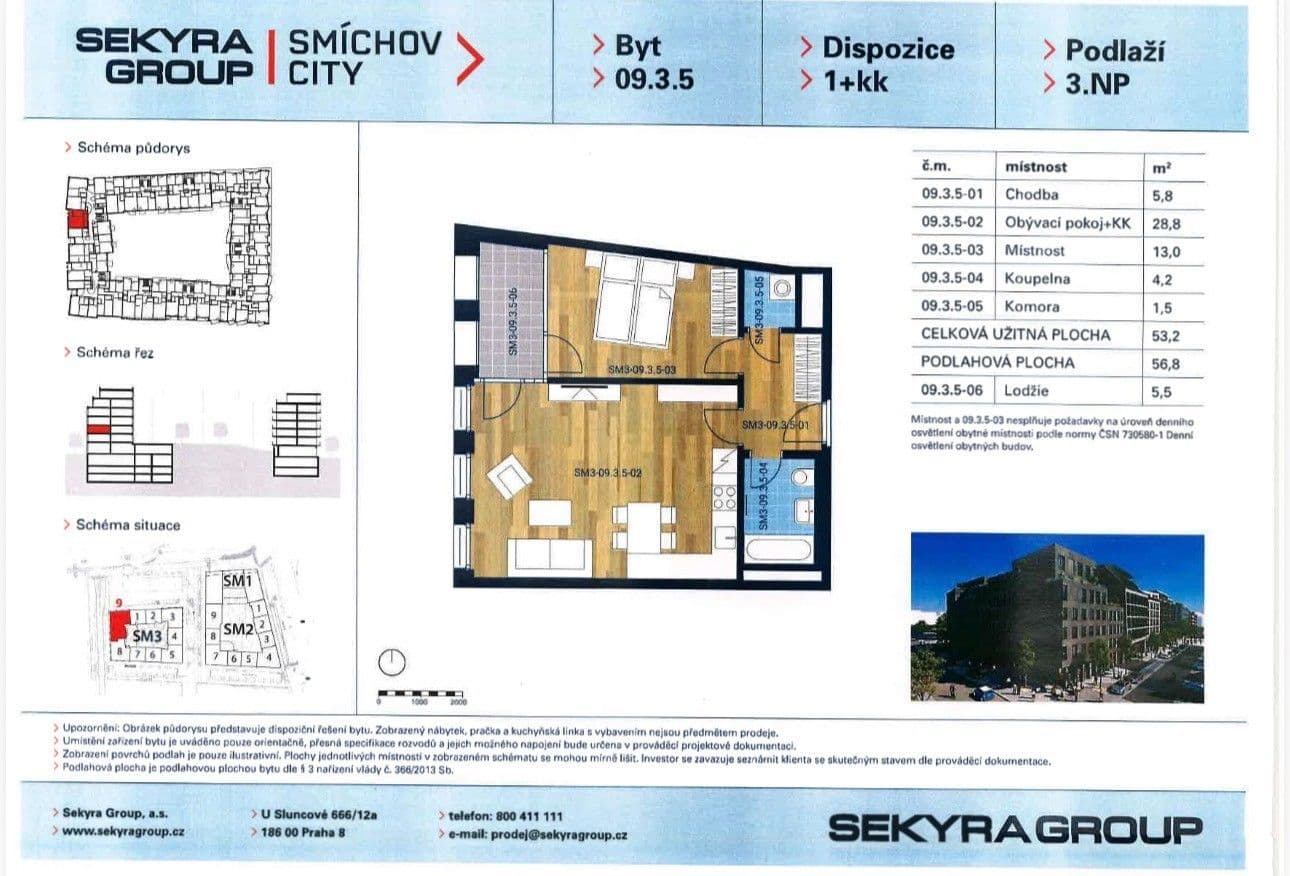 1 bedroom with open-plan kitchen flat for sale, 57 m², Toyen, Prague, Prague 1 bedroom with open-plan kitchen flat for sale, 57 m², Toyen, Prague, Prague