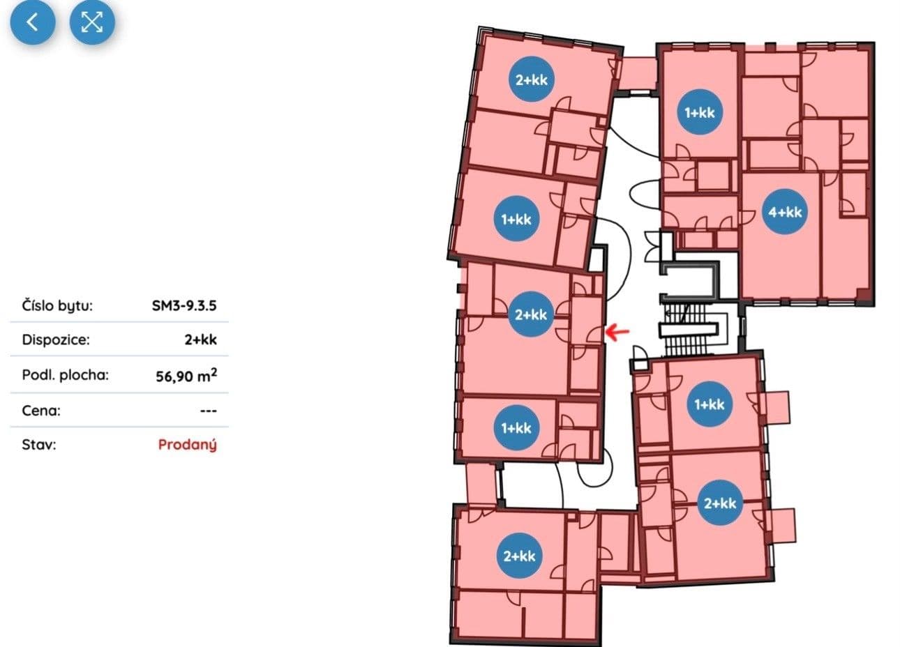 1 bedroom with open-plan kitchen flat for sale, 57 m², Toyen, Prague, Prague 1 bedroom with open-plan kitchen flat for sale, 57 m², Toyen, Prague, Prague