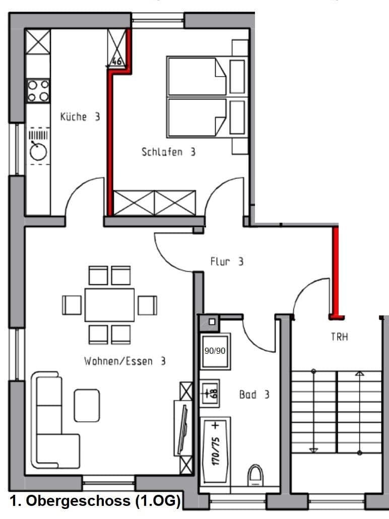 2 bedroom flat to rent, 80 m², Bismarckstr. 5, Grünberg, Hesse 2 bedroom flat to rent, 80 m², Bismarckstr. 5, Grünberg, Hesse