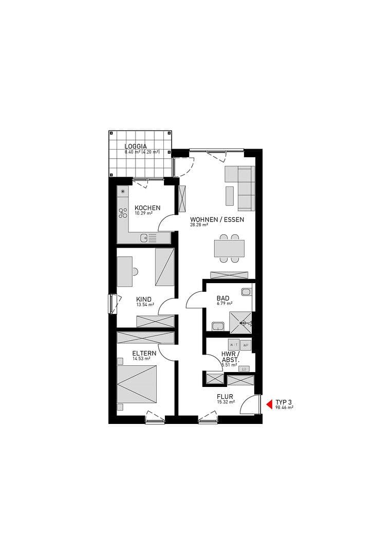3 bedroom flat to rent, 99 m², Gabelsberger Str. 11c, Herne, North Rhine-Westphalia 3 bedroom flat to rent, 99 m², Gabelsberger Str. 11c, Herne, North Rhine-Westphalia