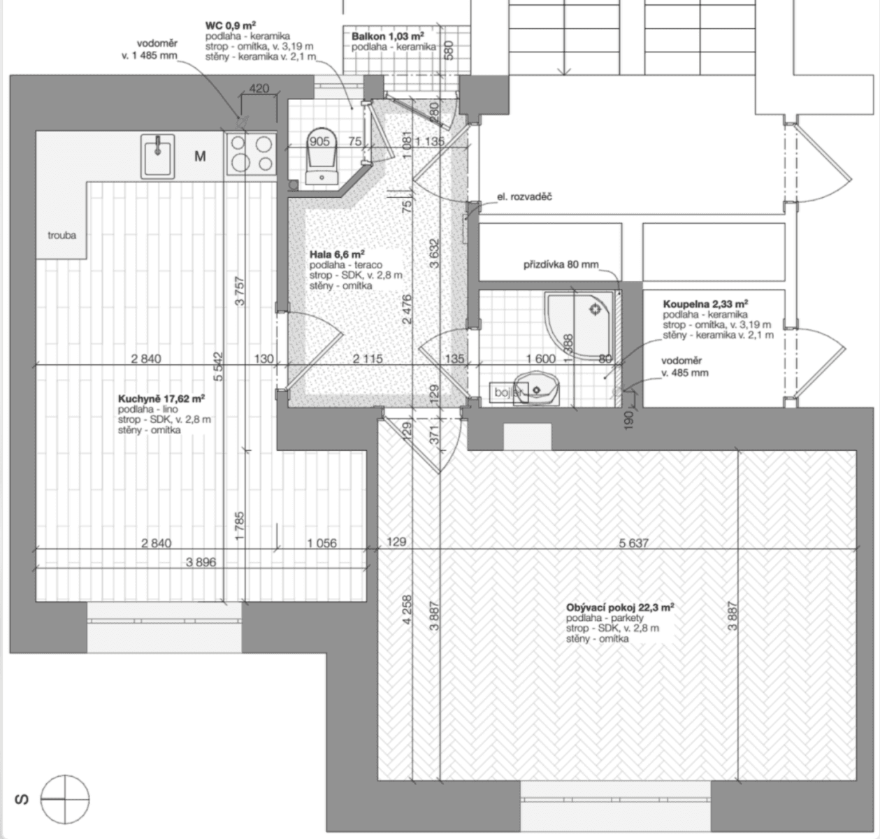 1 bedroom with open-plan kitchen flat to rent, 50 m², Komunardů, Prague, Prague 1 bedroom with open-plan kitchen flat to rent, 50 m², Komunardů, Prague, Prague
