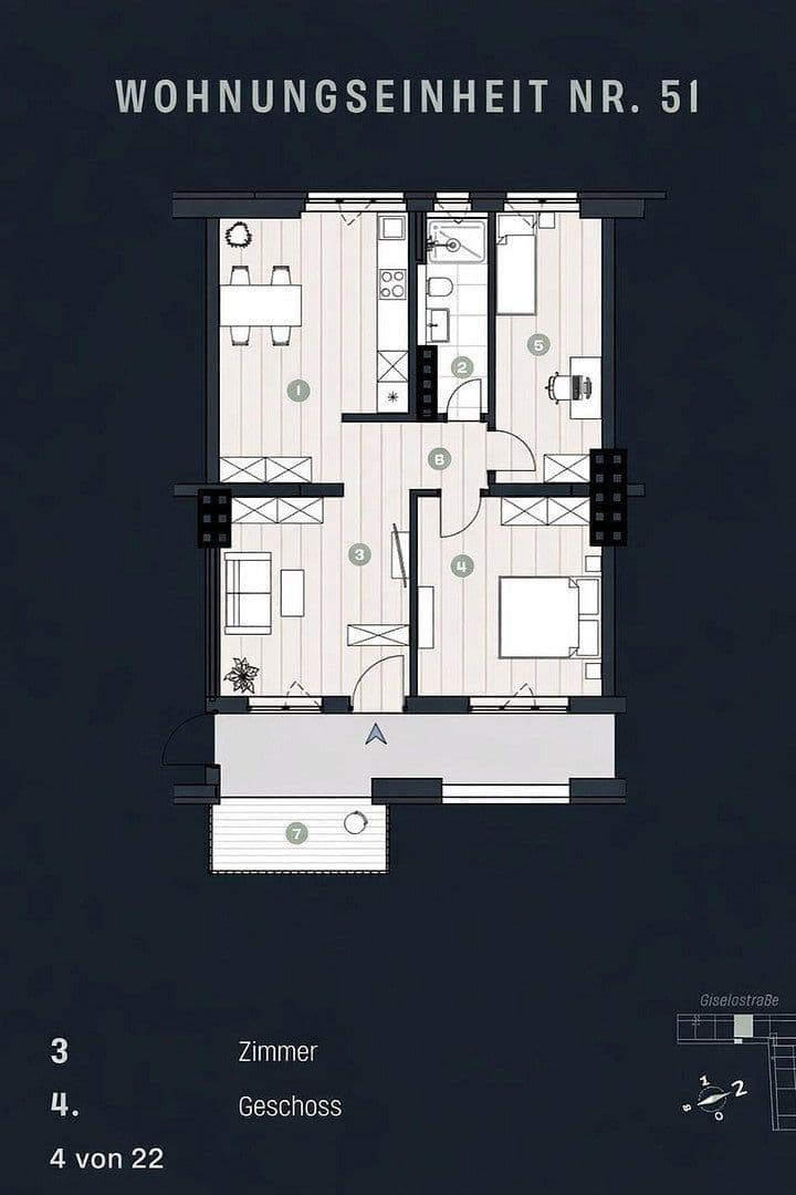 3 bedroom flat to rent, 69 m², Giselastraße 11, Bezirk Lichtenberg, Berlin 3 bedroom flat to rent, 69 m², Giselastraße 11, Bezirk Lichtenberg, Berlin