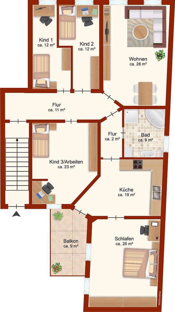 5 bedroom flat to rent, 145 m², Krukenbergstr. 1, Halle, Saxony-Anhalt 5 bedroom flat to rent, 145 m², Krukenbergstr. 1, Halle, Saxony-Anhalt