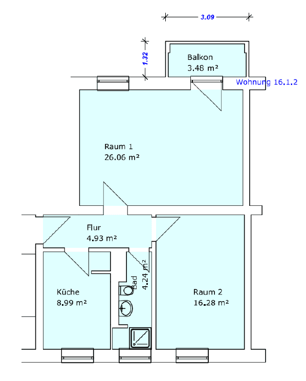 2 bedroom flat to rent, 62 m², Eisnerstraße 16, Magdeburg, Saxony-Anhalt 2 bedroom flat to rent, 62 m², Eisnerstraße 16, Magdeburg, Saxony-Anhalt