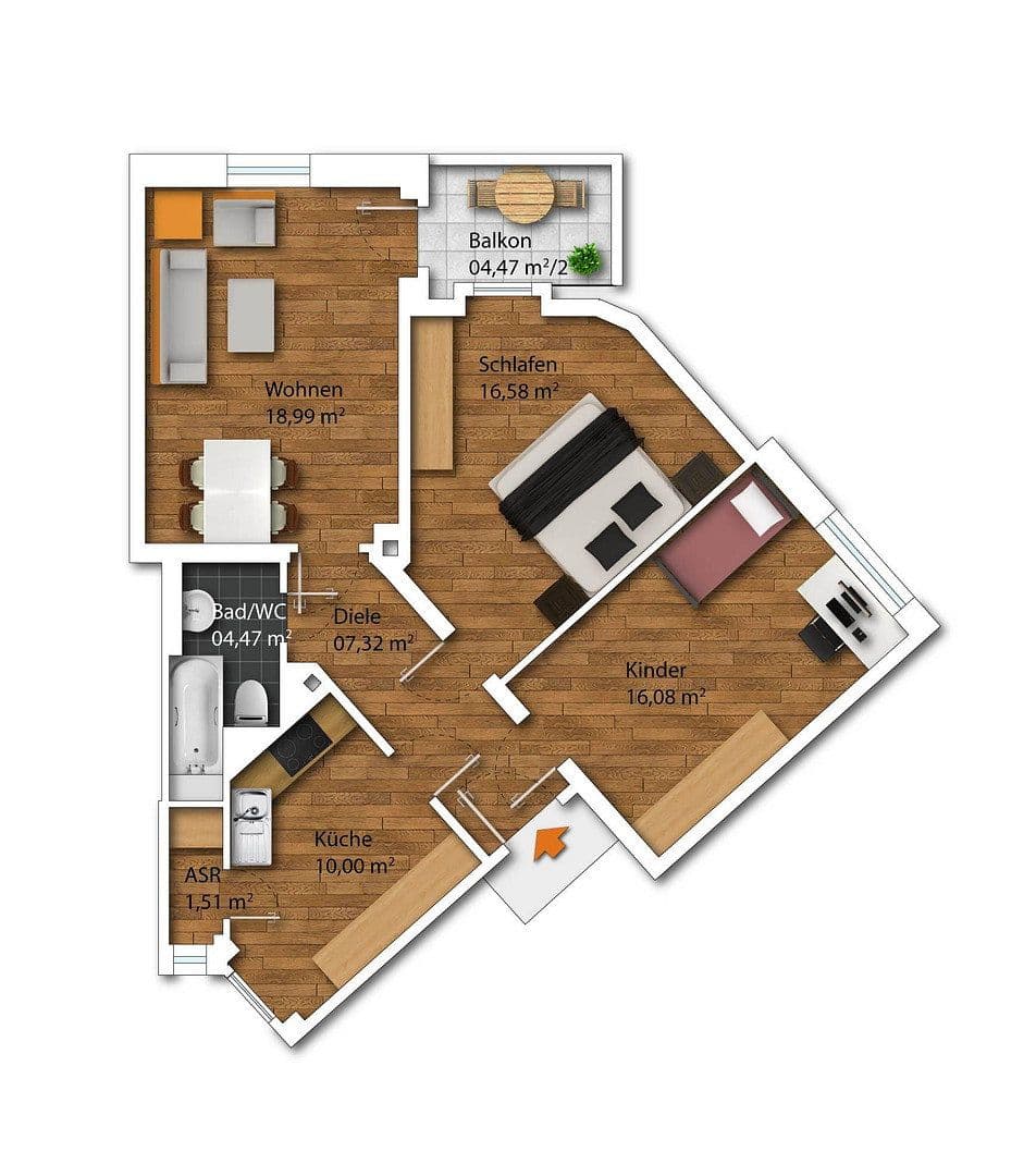 3 bedroom flat to rent, 78 m², Nöthnitzer Straße 36, Dresden, Saxony 3 bedroom flat to rent, 78 m², Nöthnitzer Straße 36, Dresden, Saxony
