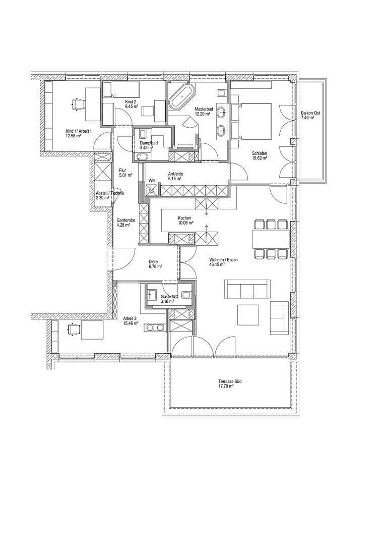 3 bedroom with open-plan kitchen flat to rent, 171 m², München, Bavaria 3 bedroom with open-plan kitchen flat to rent, 171 m², München, Bavaria