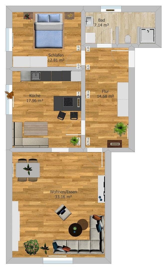 1 bedroom with open-plan kitchen flat to rent, 86 m², Obertaufkirchen, Bavaria 1 bedroom with open-plan kitchen flat to rent, 86 m², Obertaufkirchen, Bavaria