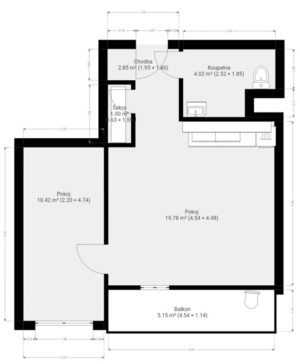 1 bedroom with open-plan kitchen flat to rent, 43 m², Kyjevská, Brno, Jihomoravský Region 1 bedroom with open-plan kitchen flat to rent, 43 m², Kyjevská, Brno, Jihomoravský Region