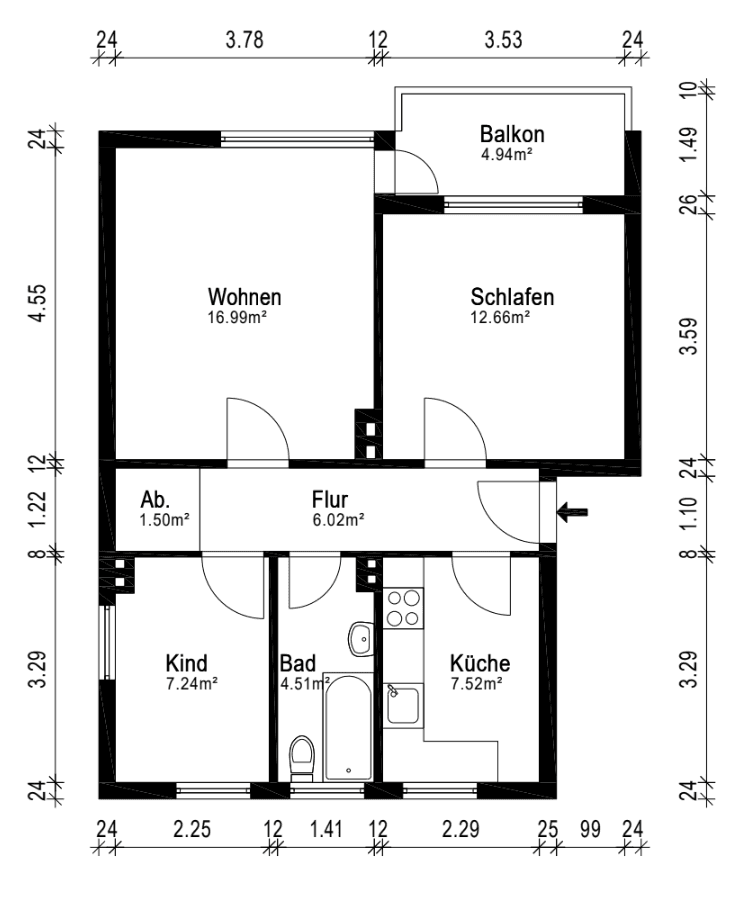 3 bedroom flat to rent, 59 m², Bremen, Bremen 3 bedroom flat to rent, 59 m², Bremen, Bremen