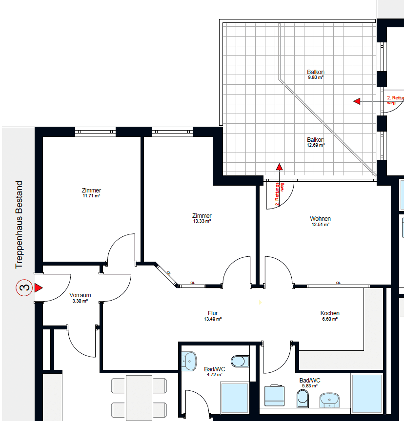 4 bedroom flat to rent, 80 m², Molktestraße 56, Heilbronn, Baden-Württemberg 4 bedroom flat to rent, 80 m², Molktestraße 56, Heilbronn, Baden-Württemberg
