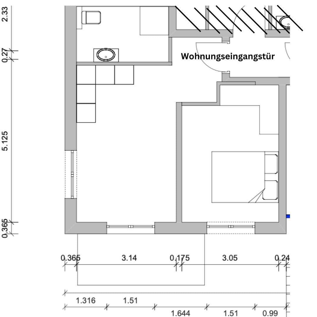 2 bedroom flat to rent, 38 m², Weidenbuschweg 6D, Kassel, Hesse 2 bedroom flat to rent, 38 m², Weidenbuschweg 6D, Kassel, Hesse