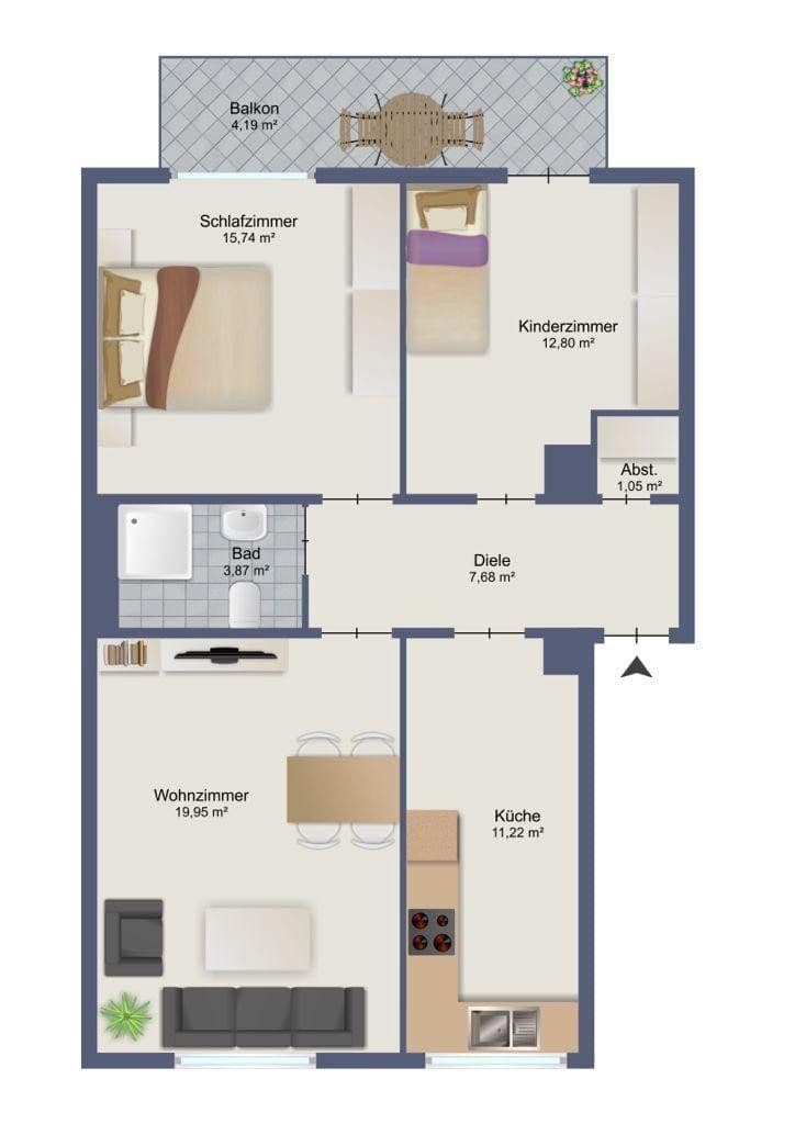 3 bedroom flat to rent, 76 m², Frankenstr. 75, Essen, North Rhine-Westphalia 3 bedroom flat to rent, 76 m², Frankenstr. 75, Essen, North Rhine-Westphalia