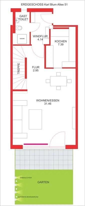 house to rent, 143 m², Karl-Blum-Allee 51, Frankfurt, Hesse house to rent, 143 m², Karl-Blum-Allee 51, Frankfurt, Hesse